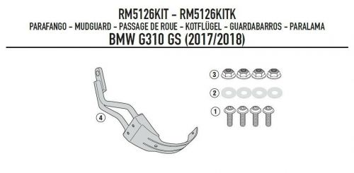 Крепление для хаггеров Kappa KRM01 и KRM02 на BMW G310GS (2017-2019) RM5126KITK